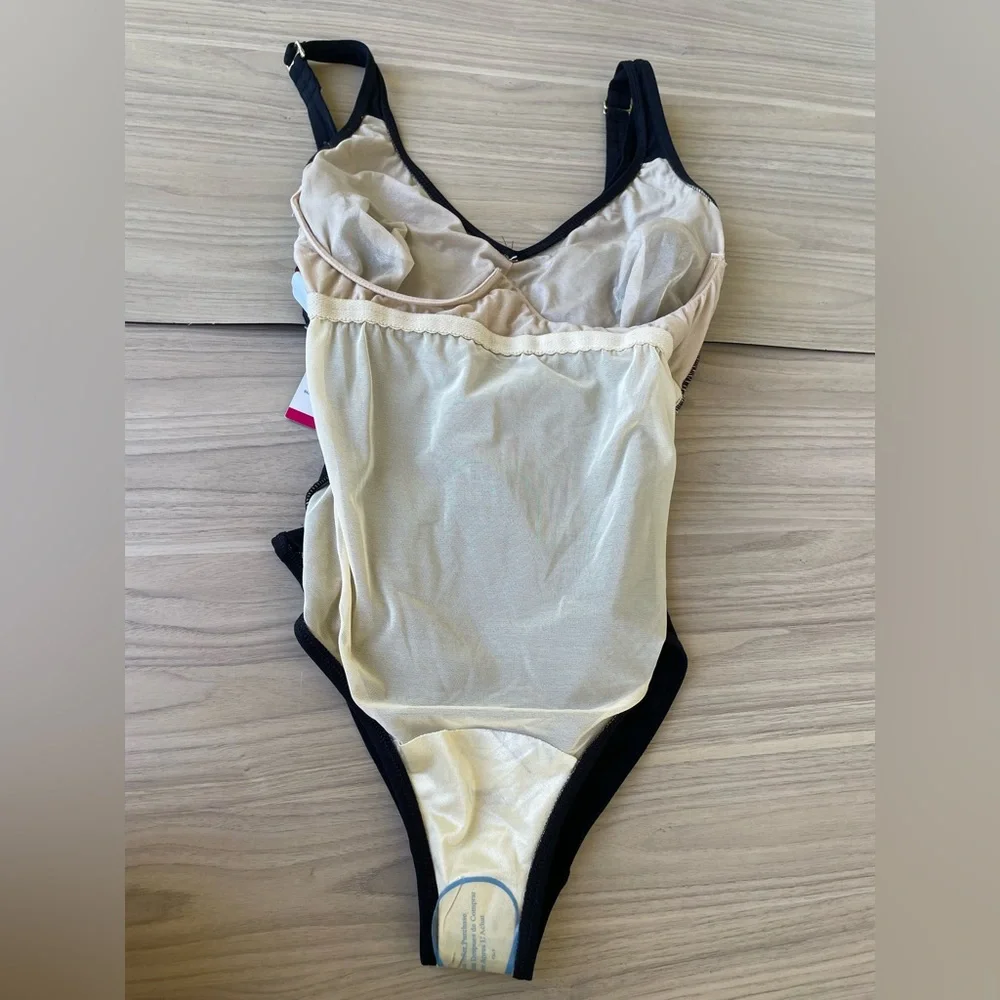 Roxanne Black Shapewear Bodysuit with Gold Accent